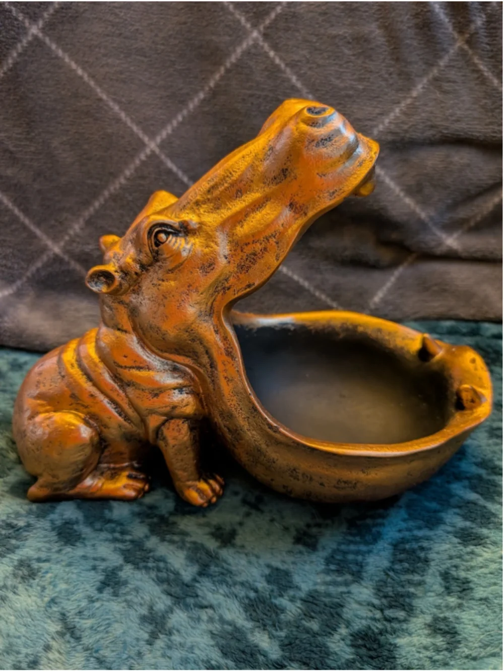 Golden House Hippopotamus Catchall Jewelry Tray Bowl for keys Ashtray Candy dish